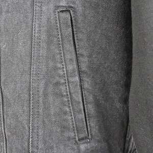 เสื้อแจ็กเก็ตผ้ายีนส์สำหรับผู้ชายเสื้อยีนส์เข้ารูปสีขาวแดงดำ - Product Image 5