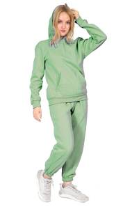 Ensemble de survêtement en coton à capuche pour femme, taille plus, logo personnalisé 2026, respirant, décontracté, uni, toutes les couleurs, hiver - Product Image 3