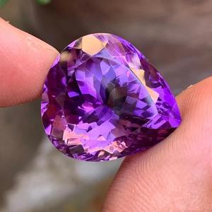 Ametyste naturelle facettée en forme de poire, 13,62 carats, taille excellente, certifiée par un tiers, pierre précieuse non montée pour pierre de naissance de février - Product Image 2