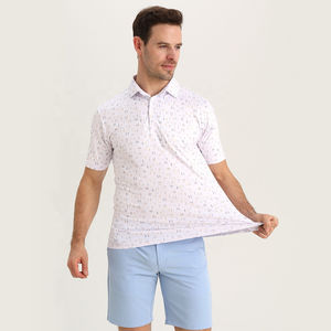 Camiseta de Golf Personalizada con Logotipo Sublimado, Tejido de Punto, Poliéster y Elastano, de Alto Rendimiento, Lujo y Calidad para Hombre - Product Image 2