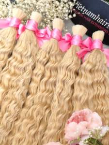 Extensions de cheveux humains raides à cuticule complète brutes de haute qualité Super Double Drawn fabriquées au Viet Nam Plusieurs couleurs Style ondulé chaud - Product Image 2