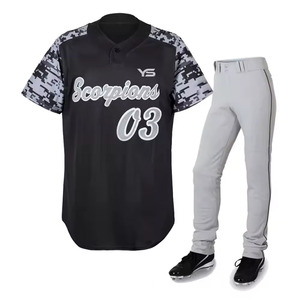 OEM Adult Size Baseball Uniform Short Sleeve Personalized logo Cut Sew Popular Design Custom Color <b>Team</b> Wear Baseball Uniform - Product Image 1