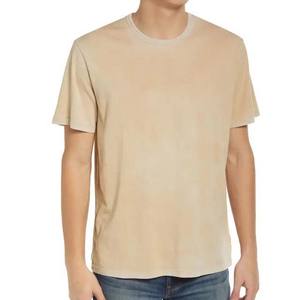 T-shirt pour homme en coton 100% col rond de haute qualité, couleur personnalisée, uni, surdimensionné, manches courtes, vêtements d'été, taille plus - Product Image 1