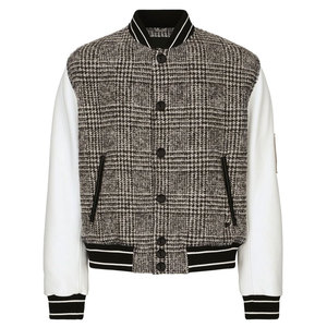 Blouson universitaire unisexe en toile personnalisé, broderie chenille, style baseball, coupe oversize, lettres sur le devant, vente en gros - Product Image 1