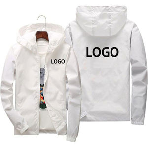 Chaqueta impermeable con logotipo personalizado cortavientos para hombre de gran tamaño con Capucha ligera al aire libre primavera otoño impermeable para venta al por mayor OEM - Product Image 1