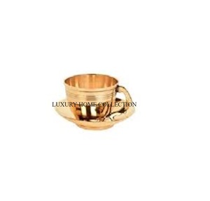 Vente en gros de tasses et soucoupes en laiton à prix abordable avec motifs décoratifs, idéales pour la décoration de salle à manger et de cuisine de style vintage - Product Image 1