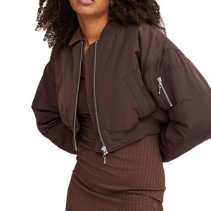 Wholesale Best Design <b>Women</b> <b>Lightweight</b> Bomber <b>Jackets</b> Solid Color Long Breathable for Winter Season OEM Service - Product Image 1