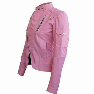 Gran oferta, chaqueta Bomber de motocicleta de piel de oveja auténtica para mujer con forro de satén, diseño personalizable transpirable - Product Image 4