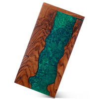 Urne en bois élégante avec incrustation de résine turquoise Design unique pour la commémoration | Alibaba par AYAAns