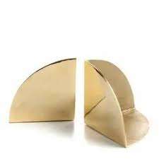 Juego de sujetalibros decorativo de madera de acacia de lujo hecho a mano MyGift con almacenamiento de ranura de soporte de alambre de Metal en tono latón - Product Image 3