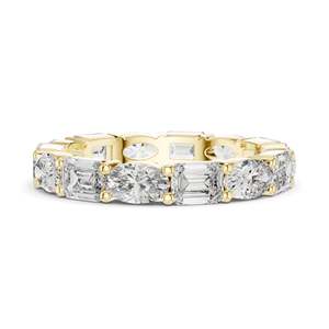 แหวนเพชรแล็บทรงมรกตและมาร์คีส์ 2.16 กะรัต แบบสลับกัน  ความใส VVS-VS สี EF  ทอง 18KT, 14KT, 10KT และเงิน 925 - Product Image 6