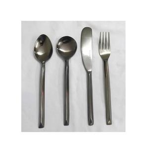 Ensemble de couverts de luxe en acier inoxydable, poignée en acier inoxydable doré, extrémité incurvée, fait à la main, ensemble de couverts individuels royal en acier inoxydable - Product Image 1