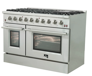 MEJOR PRECIO Estufa de Gas Galiano de 48 Pulgadas con 8 Quemadores y Plancha Reversible en Acero Inoxidable - Product Image 1