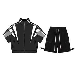 Veste coupe-vent brodée à la mode personnalisée, ensemble solide et chaud avec fermeture éclair fine et coupe-vent - Product Image 4