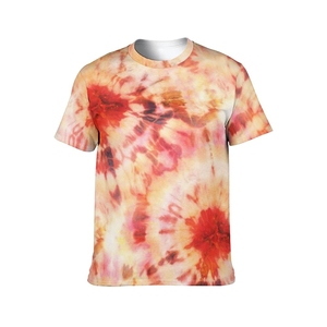 OEM Vente en gros Enfants Graphique délavé à manches courtes Hommes Col rond Haut de gamme Été Tie Dye Fournisseur en vrac Tops T Shirts - Product Image 2