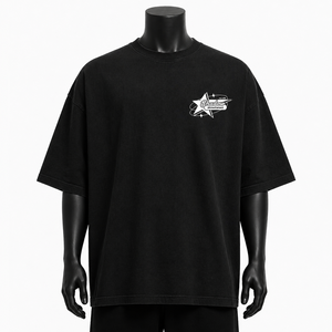 T-shirt surdimensionné personnalisé avec motif anime pour homme, en coton délavé vintage, style streetwear, coupe ample, imprimé japonais, hip-hop, décontracté, été - Product Image 1