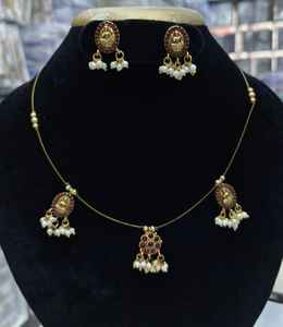 ชุดสร้อยคอโซ่สีทองมีสไตล์ดีไซน์สวยสร้อยคอพร้อมต่างหูสำหรับผู้หญิงสำหรับงานแต่งงาน - Product Image 5