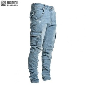 Jeans Denim Délavés de Haute Qualité pour Hommes Automne Hiver Décontracté Style Droit Séchage Rapide Coton Respirant Logo Personnalisé - Product Image 1