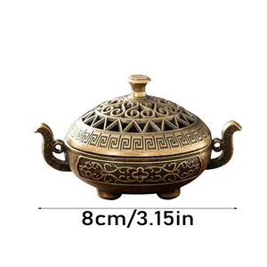 Brass Resin Loose Incense <b>Oil</b> <b>Burner</b> Adjustable Religious Incense <b>Burner</b> Durable Natural Design for Indian Incense Essential - Product Image 2