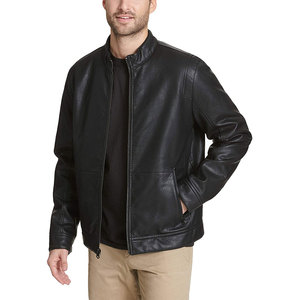 Chaqueta de Cuero Genuino Negra para Hombre, de Alta Calidad, Diseño Personalizable, Transpirable, Resistente al Viento, para Invierno, con Certificado COI de Pakistán - Product Image 1