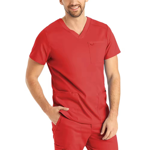 Low MOQ Customized Color & Design Hospital <b>Scrub</b> Shirt for <b>Top</b> Selling New Model <b>Scrubs</b> in Solid Color <b>Scrub</b> - Product Image 4