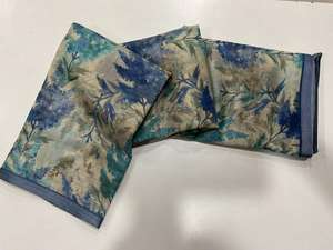 Sari azul de lino estampado de peso ligero para uso regular informal a juego con blusa elegante, ropa de Sari para mujer y niña más vendida - Product Image 3