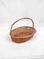 CRAFTS GALORE Panier ovale tressé artisanal en rotin brun naturel, écologique, multifonctionnel, rustique, avec poignée, pour rangement polyvalent