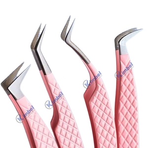 Pince à épiler professionnelle pour extension de cils avec poignée ergonomique pour artiste de cils avec pointe en fibre - Product Image 5