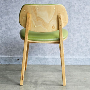เก้าอี้ร้านอาหารแบบซ้อนได้พร้อมเบาะนุ่มและโครงไม้ยางพารา-GCF168 - Product Image 6