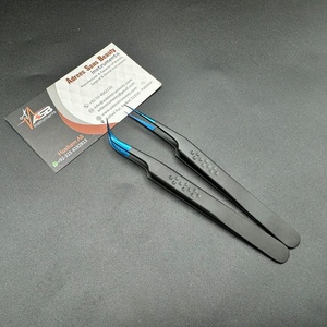 Outil d'extension de cils en forme d'étoile avec logo personnalisé en gros pince à cils durable en acier inoxydable testée à la main noir mat bleu pointu - Product Image 6