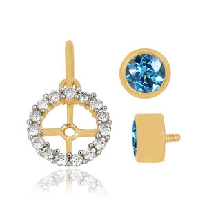 best selling <b>product</b> gold plated 925 sterling silver jewelry <b>quartz</b> multi stone detachable pendant jewelry - Product Image 4