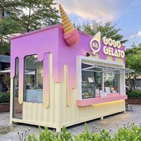 Maison préfabriquée intégrée de style conteneur, modèle kiosque de vente de crème glacée, pour influenceurs, installation rapide, personnalisable