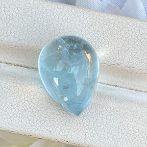 Increíble Natural blanco azul 16,61 quilates aguamarina forma de pera cabujón buen brillo collar de piedras preciosas sueltas fabricación de joyas de cuentas - Product Image 1