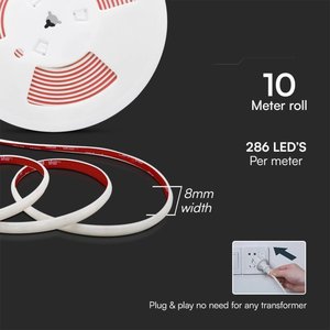 10 metri ad alta tensione striscia LED 220V con spina Schuko 16A SMD 2835 12.5 W/M 92lm/W 6500 bianco freddo K Ra>80 120 ° IP65- - Product Image 5