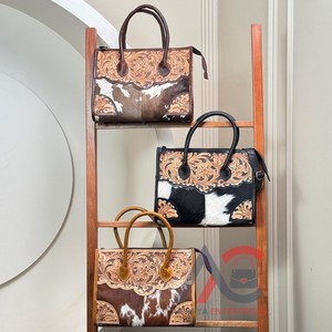 Bolso de mano multifuncional de cuero de vaca de lujo a la moda, bolso de hombro con asa de calidad Premium para mujer - Product Image 1
