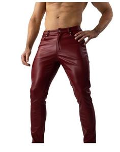 Gym Fitness Pantalon en cuir coupe ajustée Pantalon en cuir véritable de haute qualité pour hommes Pantalon en peau de mouton - Product Image 4