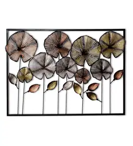 Fancy Design Home Interior Iron Metal Wall Art Black Copper & Gold Wall Hanging Leaves Wall Art For decorative Home Interior