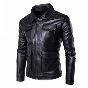 Chaquetas de cuero de invierno personalizadas de alta calidad para hombre, abrigos/chaqueta de cuero cálidos a la moda para hombre - Product Image 2