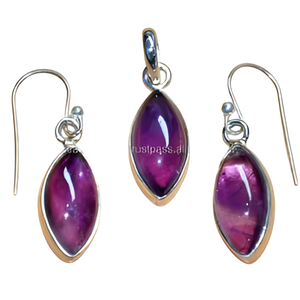 สร้อยคอเงิน925สเตอริ่งพร้อมพลอยอเมทิสต์ชุบทองและเคลือบมือที่มีเสน่ห์สำหรับการหมั้นและวันครบรอบ - Product Image 5