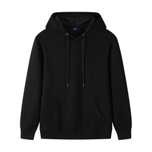 Pull à capuche surdimensionné de haute qualité 350gsm pour hommes Logo personnalisé unisexe noir lourd pour l'hiver motif solide - Product Image 3