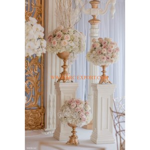 Décoration de table de forme ronde en aluminium argenté et doré Centre de table pour événements de mariage et festivals Centre de table classique décoratif - Product Image 4