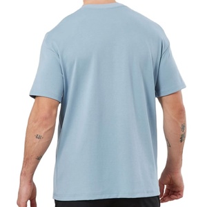 Vêtements d'été pour l'entraînement en plein air, t-shirt uni, vêtements de sport pour hommes, coupe longue et régulière, entraînement athlétique - Product Image 2