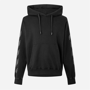 Sudadera con Capucha para Hombre, de Alta Calidad, 100% Algodón, Transpirable, de Secado Rápido, con Estampado Negro y Cordón Ajustable, para Uso Diario Informal de Invierno, Moda Urbana - Product Image 5