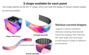 Pantalla LED Curva Portátil y Ligera para Alquiler, Pantalla LED de Video sin Costuras para Interiores y Exteriores, para Actuaciones en Escenario - Product Image 2