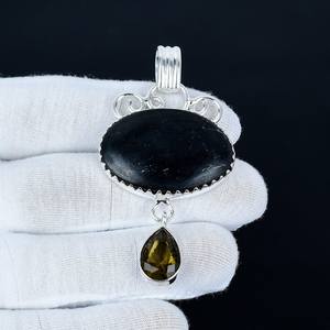 Natural Black Onyx Pendant 925 Sterling Silver Handmade Statement Designer Jewelry IGI Certified Engagement Gifts for Children's - Product Image 5