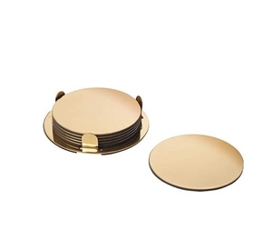 Round Shape Metal Brass Coaster for Restaurant Hotel Events in Durable Quality with Shinning Finish Metal Coaster in Wholesale - Product Image 1
