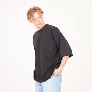 T-shirts à col rond/col en V unisexe 100% coton 370-380 grammes Épaule tombante Décontracté Manches hautes Vêtements surdimensionnés directs pour hommes - Product Image 4