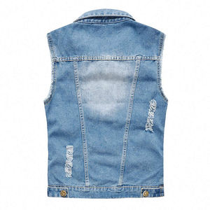 Chaleco vaquero de diseño personalizado de alta calidad Diseño profesional Chaleco vaquero de hombre transpirable de alta calidad al por mayor personalizable - Product Image 6