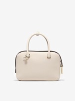 Sac à bandoulière pour femme en cuir véritable crème, avec poignée supérieure unique, souple, résistant à l'eau, fermeture éclair, luxe
