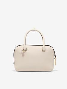Sac à main bandoulière en cuir véritable pour femme, crème, avec poignée supérieure, souple, résistant à l'eau, fermeture éclair, luxe, mode - Product Image 3